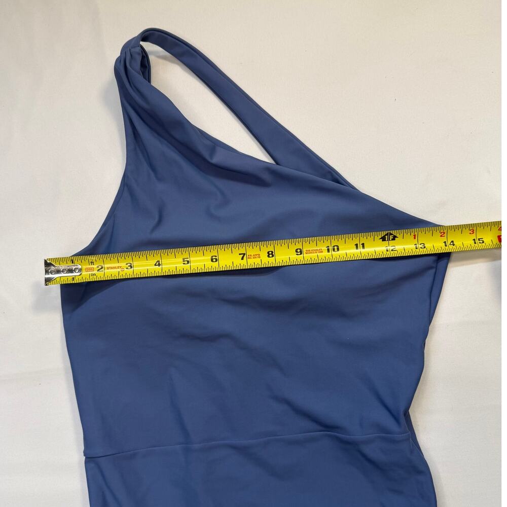 Summersalt Ruched Sidestroke One Shoulder Swimsuit Size 8 Blue One Piece - Picture 13 of 13